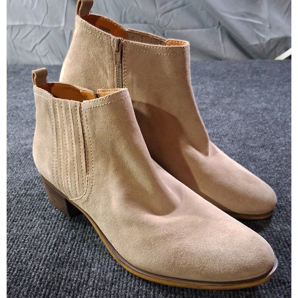 Lucky Brand Tan Suede Ankle Booties Sz 12M Bohemian Chic Western Cowgirl